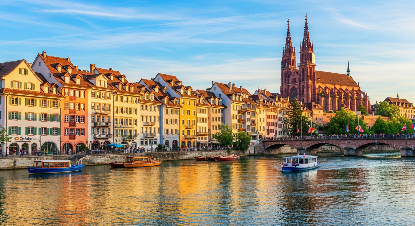 Basel Rhine Old Town