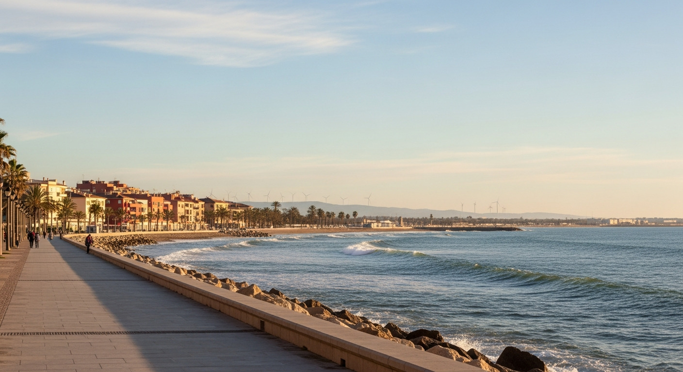 Castelló Coast Mediterranean Palm Promenade
