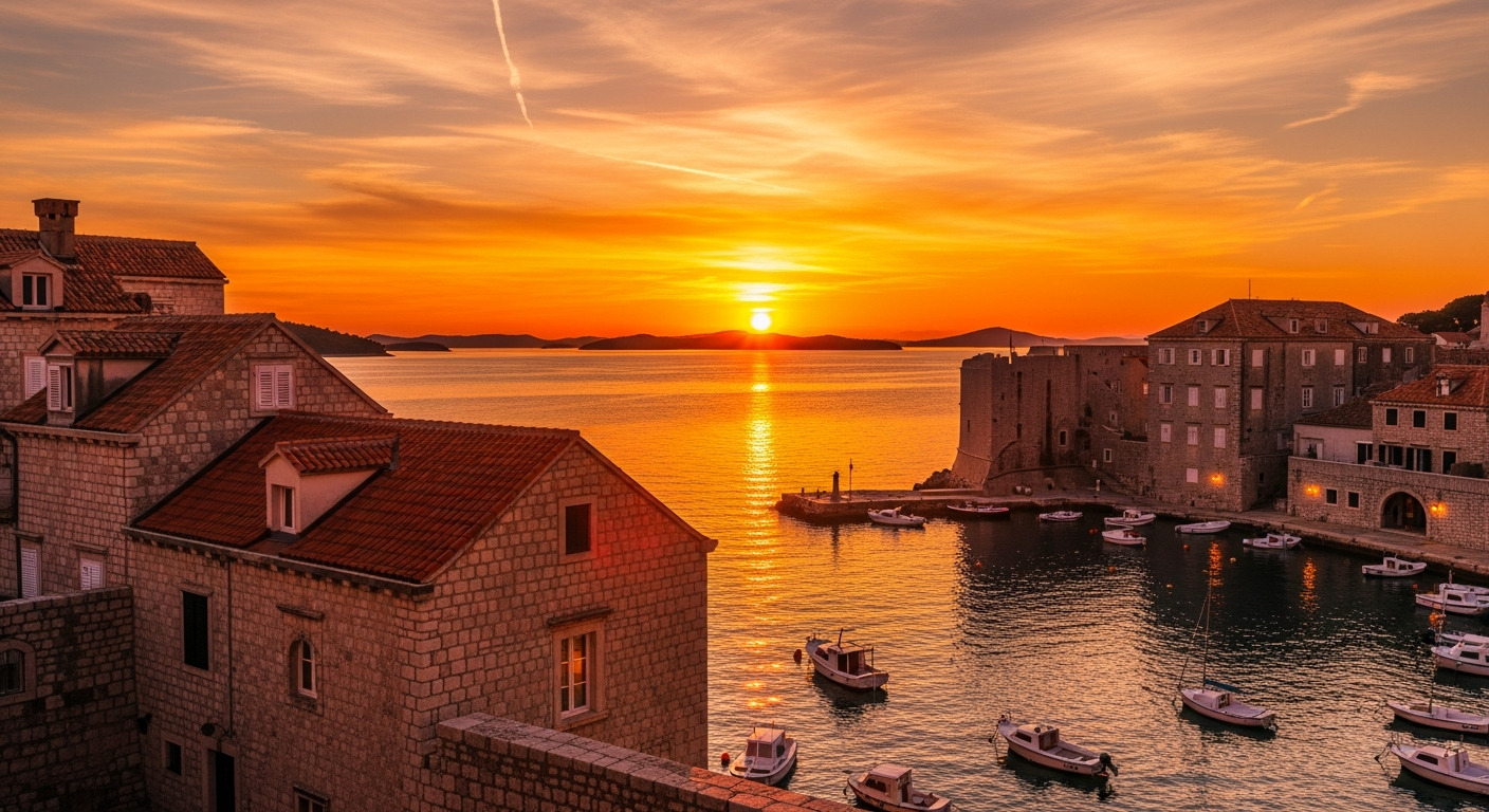 Dalmatia Sunset Golden Light