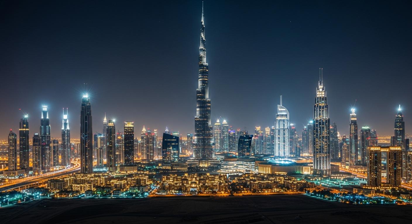 Dubai Night Skyline