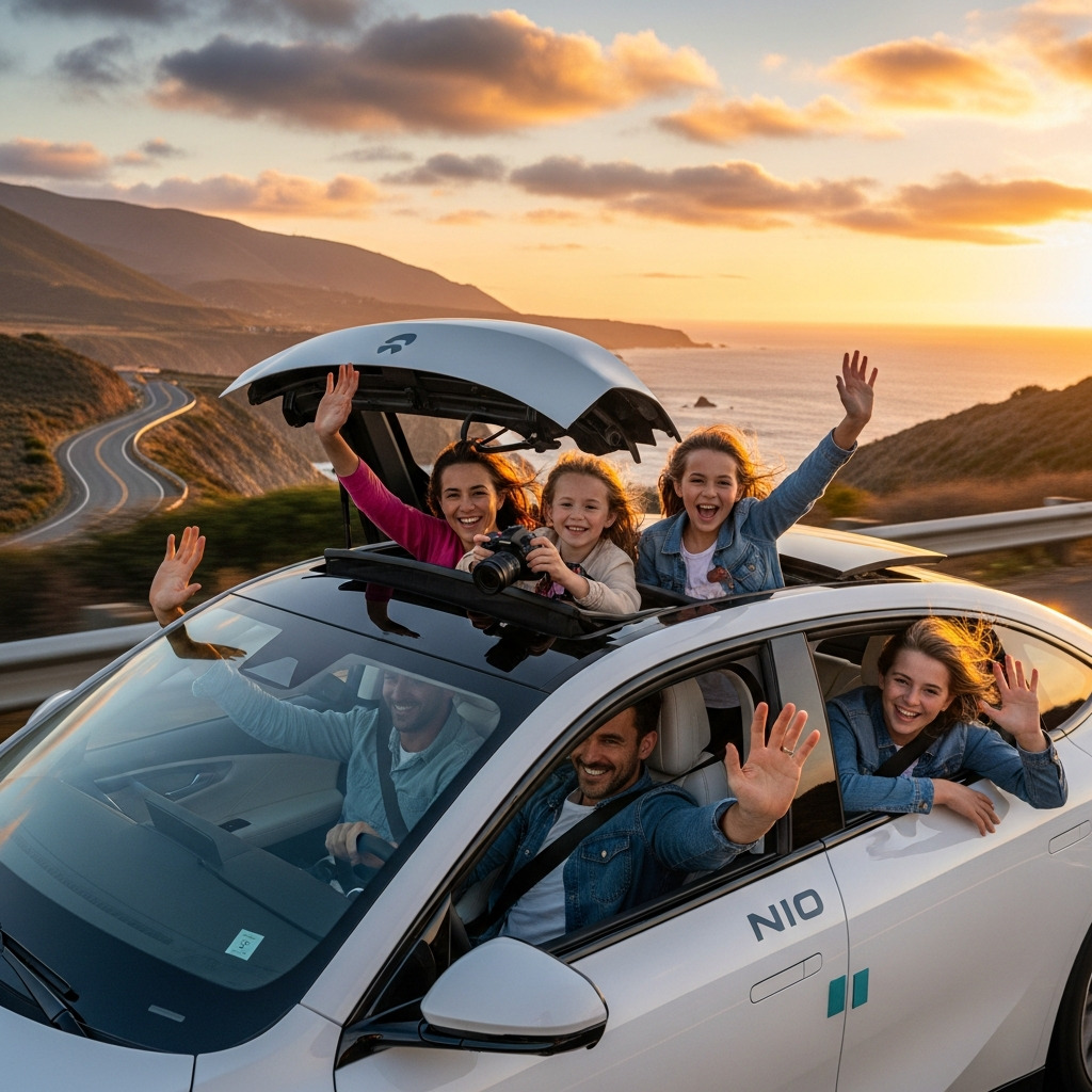 Familie Winkt Aus Nio Et7