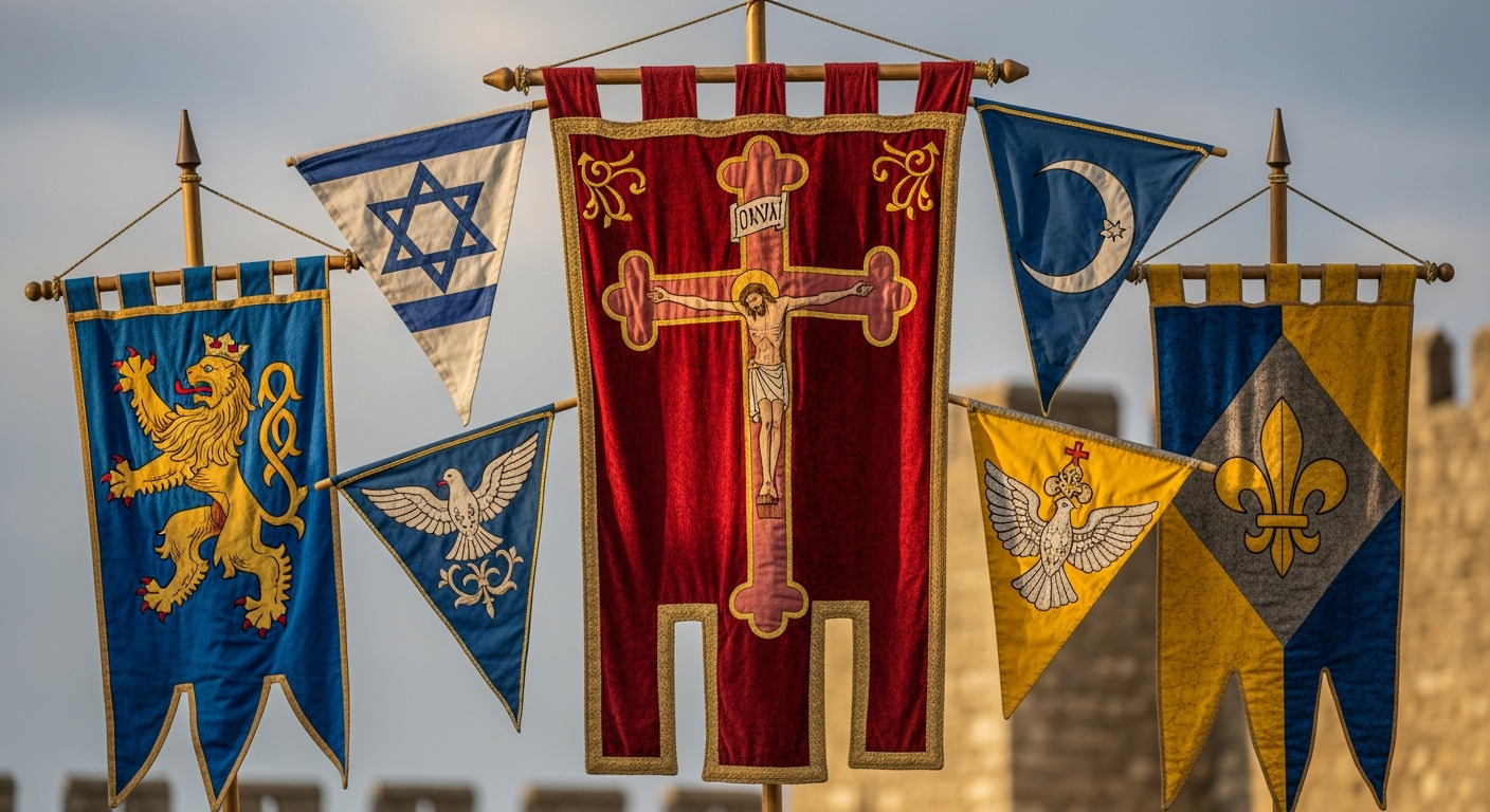Flags Crosses Religious Symbols