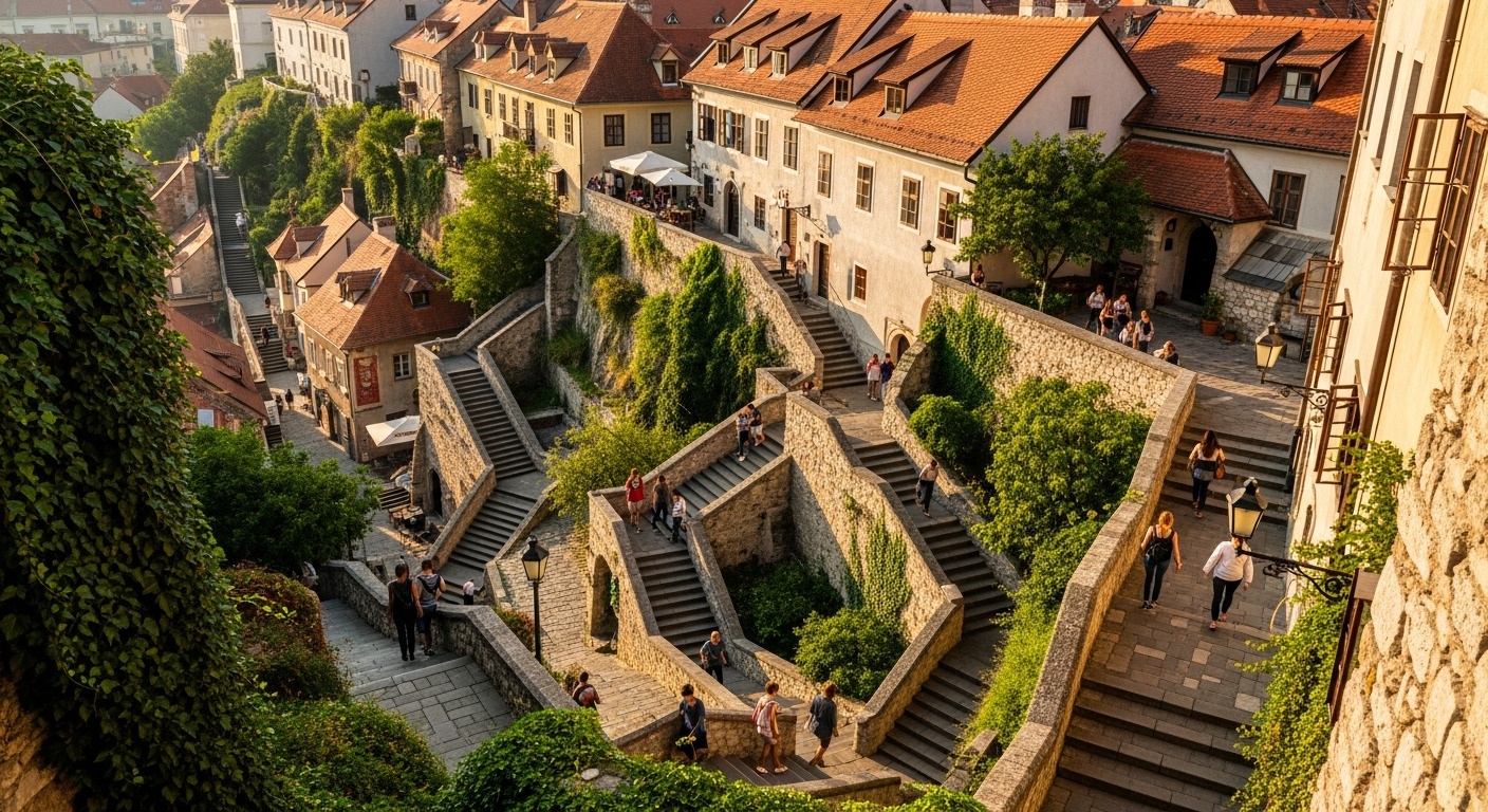 Historic Stairs Zigzag Passages