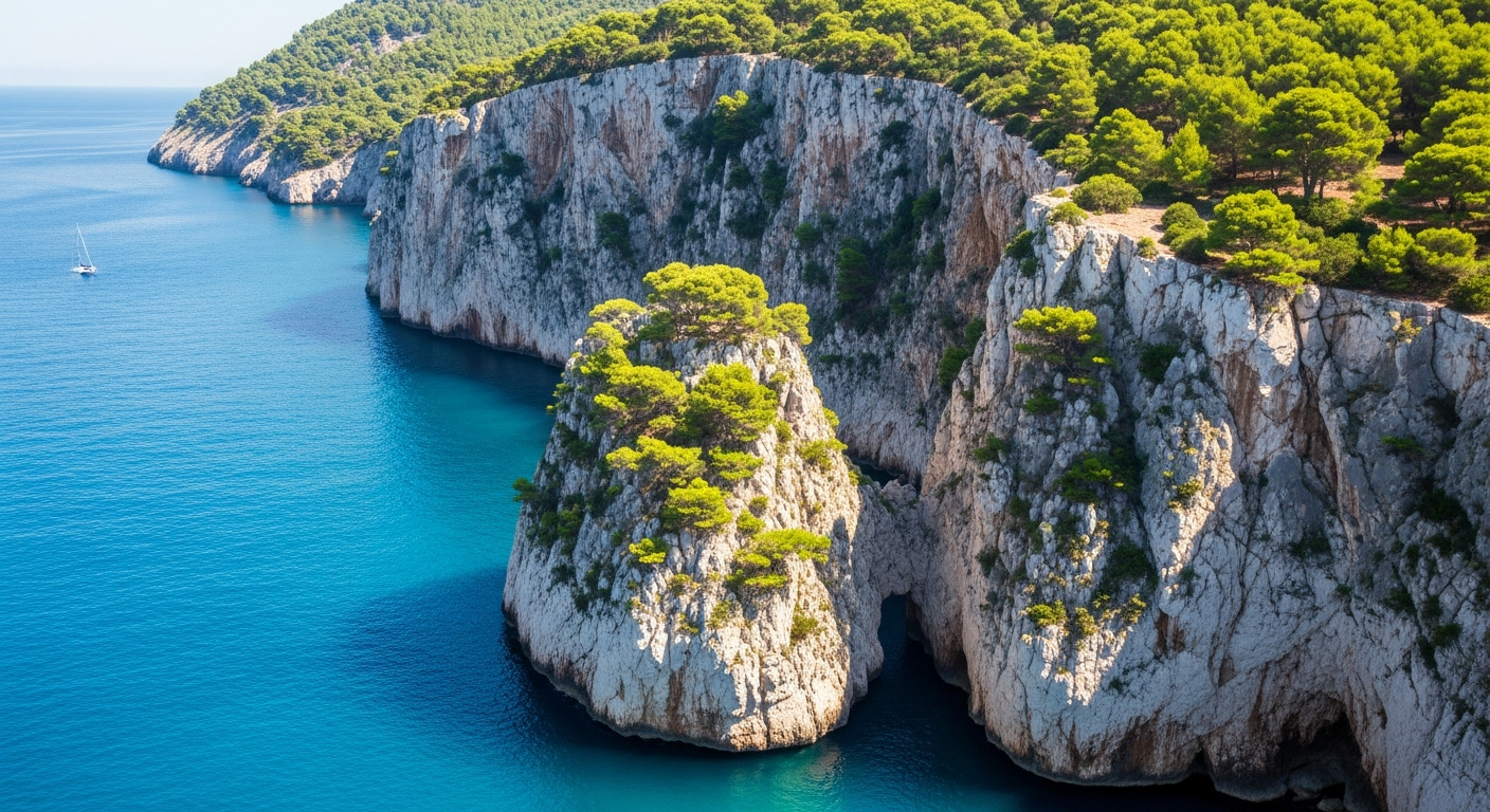 Limestone Cliffs Sea Adriatic