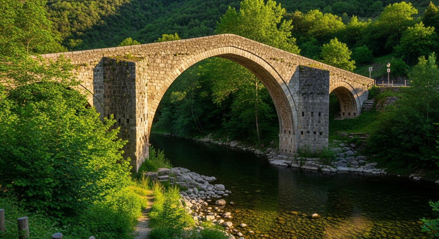 Los Arcos Brücke Über Fluss