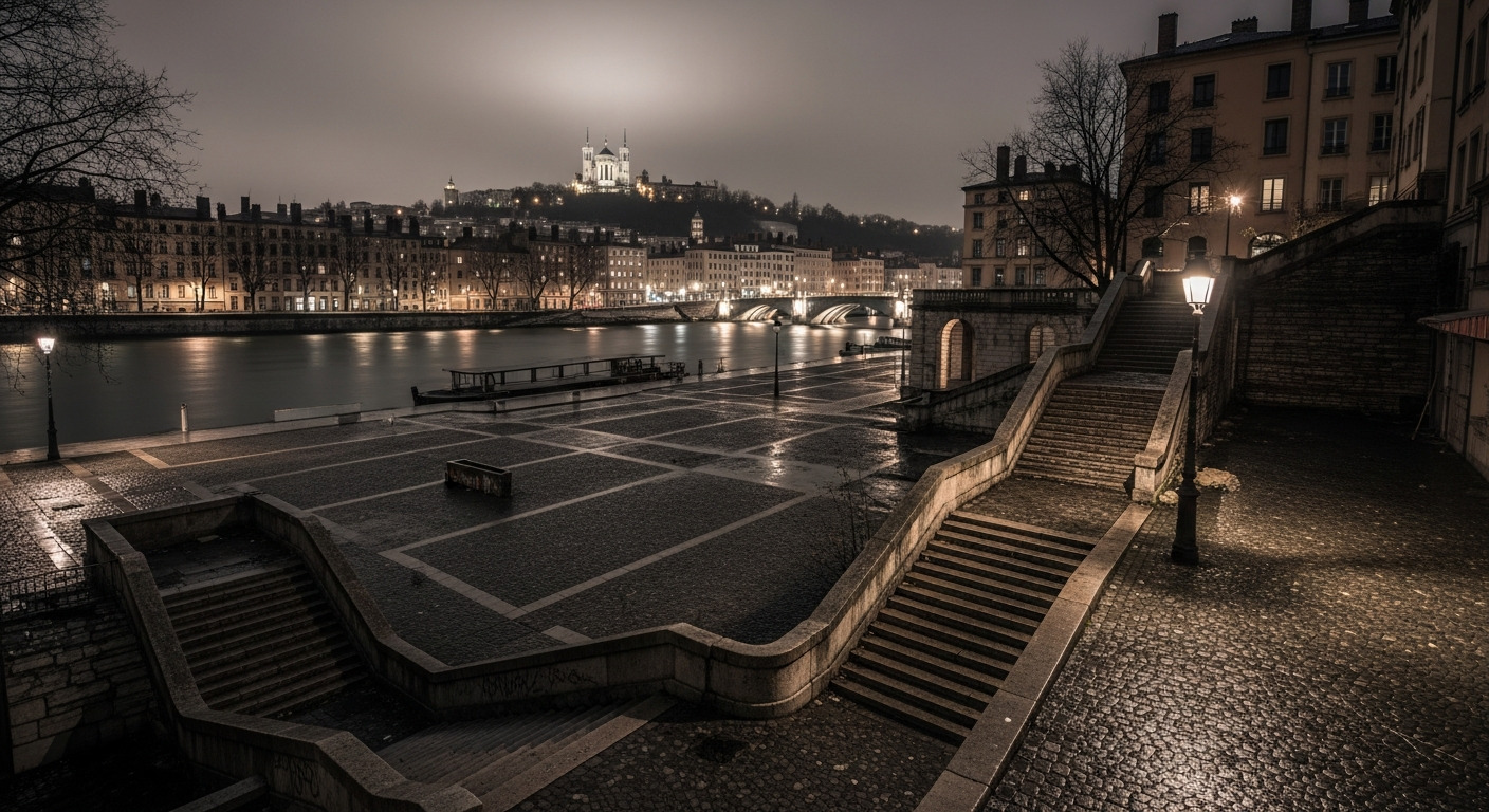Lyon Fourvière Winter Pilgrim Stairs