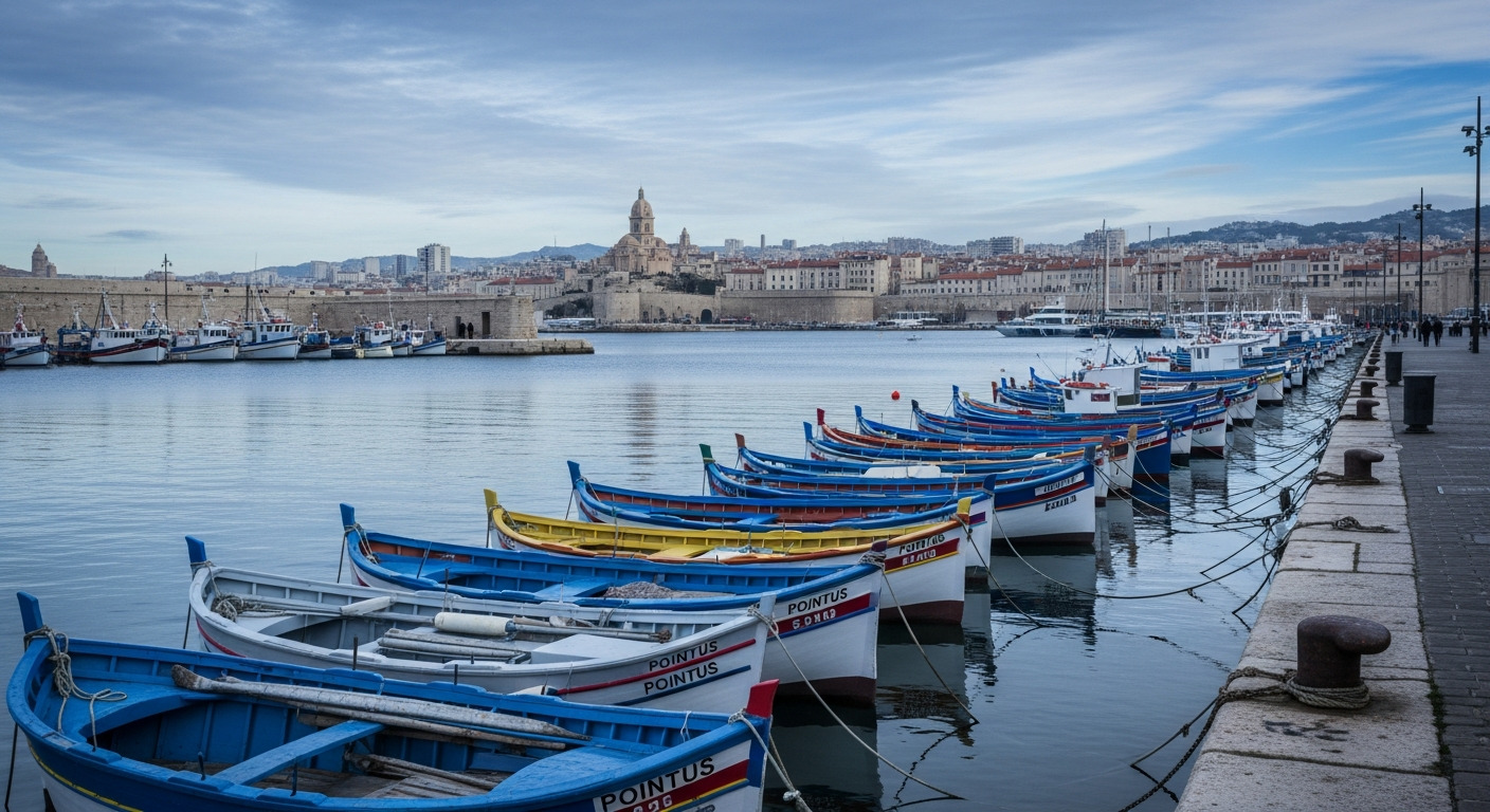 Marseille Harbor Dawn Mediterranean Blue