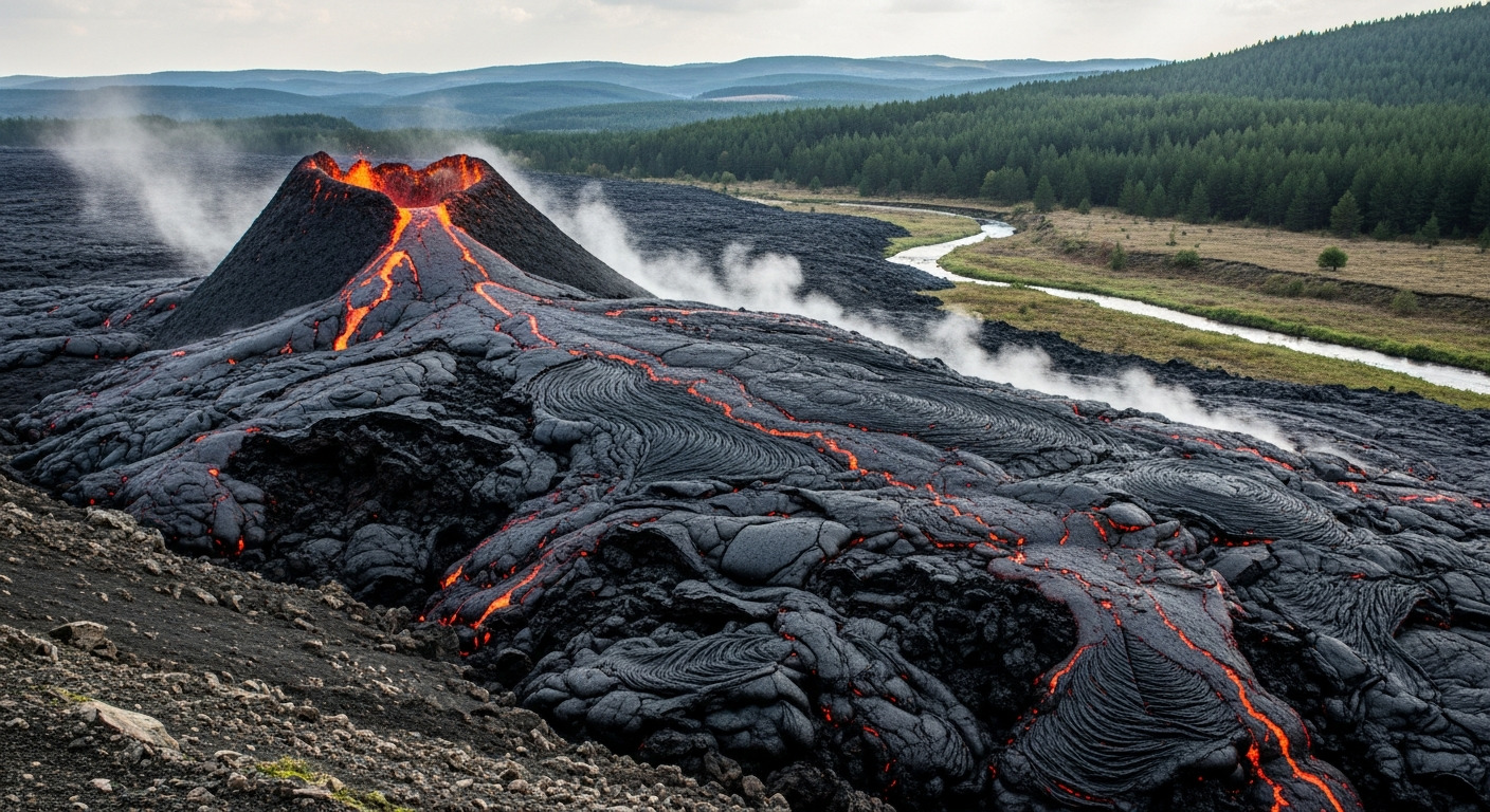 Mayen Volcano Lava