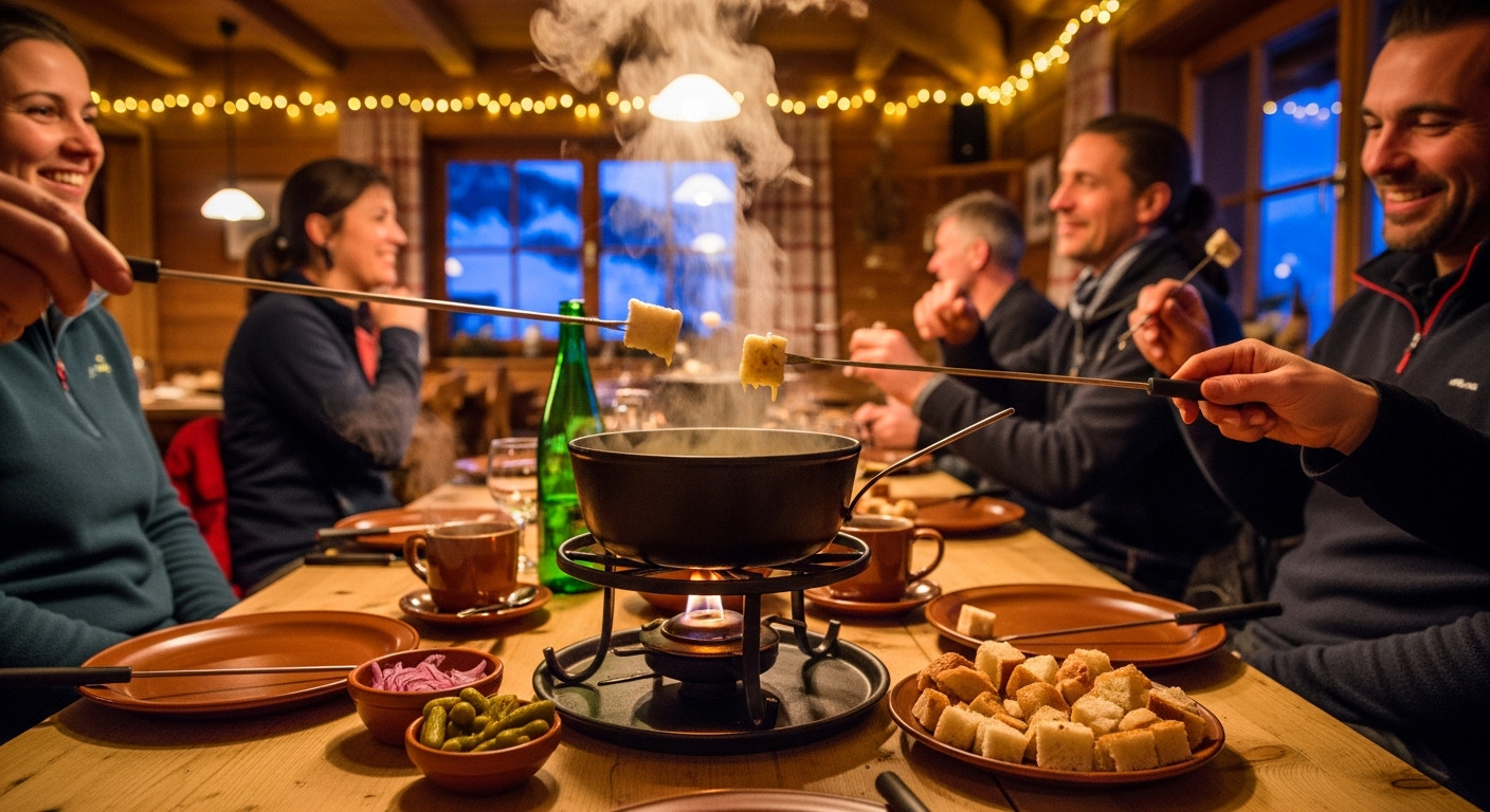 Mountain Hut Cheese Fondue