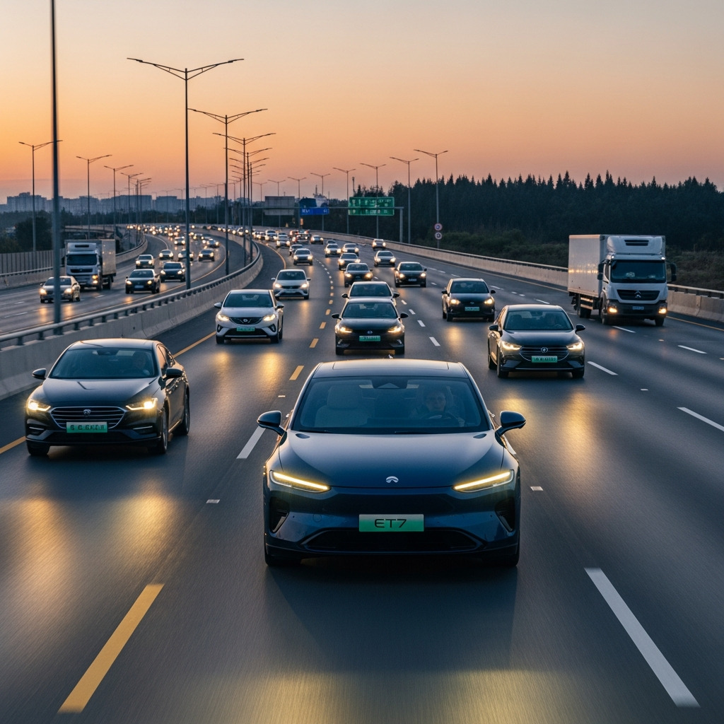 Nio Et7 Auf Autobahn