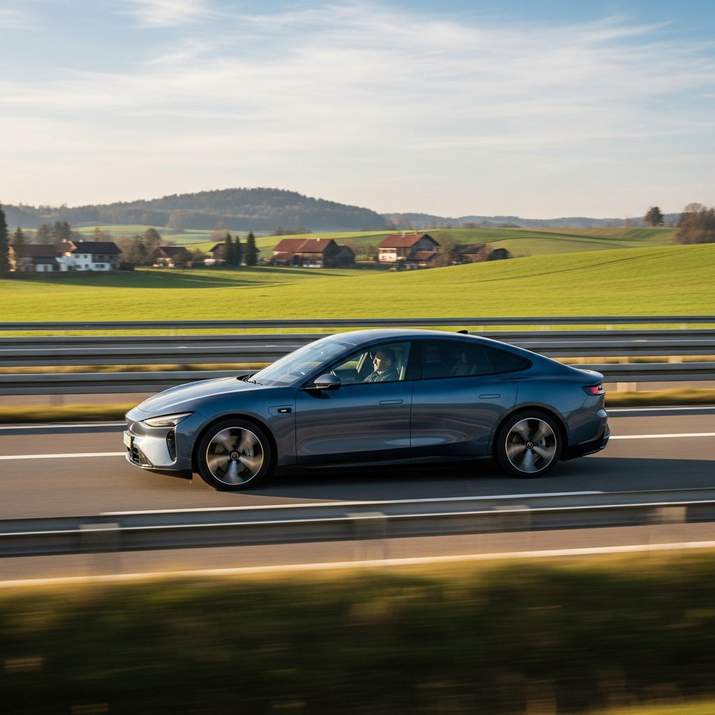 Nio Et7 Auf Deutscher Autobahn