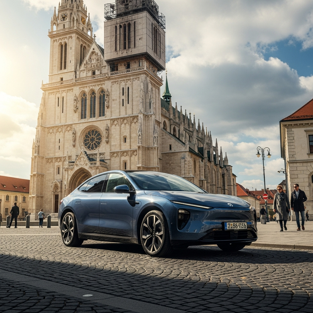 Nio Et7 Vor Zagreb Kathedrale