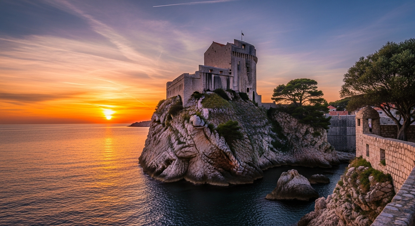Sunset Fortress Medieval Tower