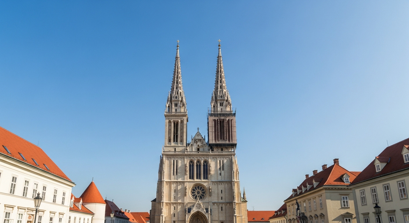 Zagreb Cathedral Gothic Spires
